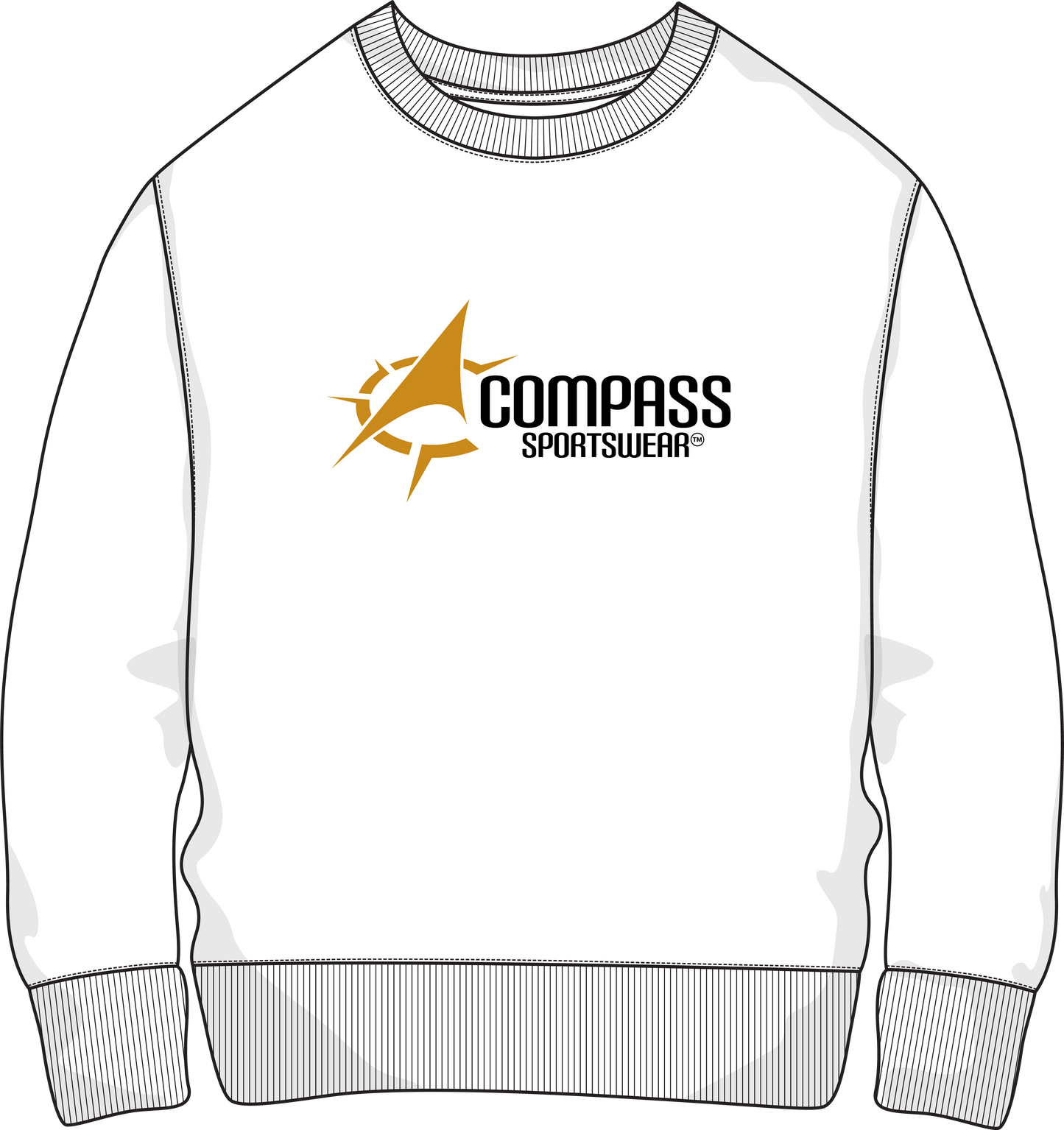 Compass Logo White Crewneck